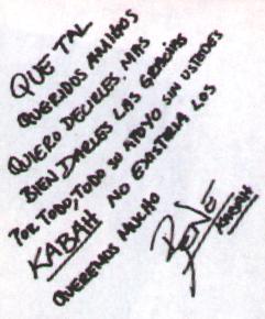 Que tal queridos amigos quiero decirles, mas bien darles las gracias por todo, todo su apoyo. Sin ustedes Kabah no existiria, Los queremos mucho. Rene.